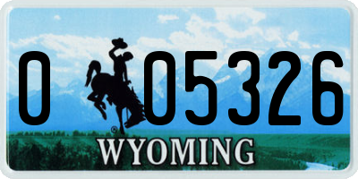 WY license plate 005326