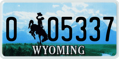 WY license plate 005337