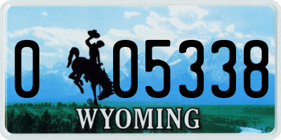 WY license plate 005338