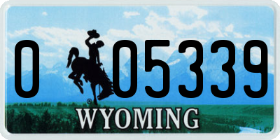 WY license plate 005339