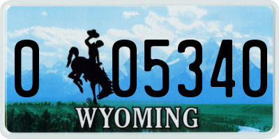 WY license plate 005340