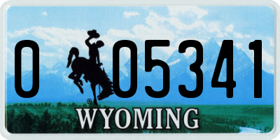 WY license plate 005341