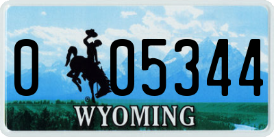 WY license plate 005344