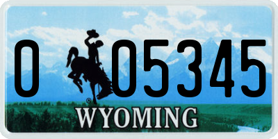 WY license plate 005345