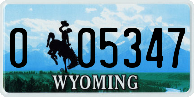 WY license plate 005347