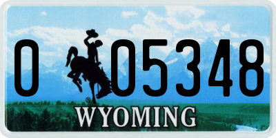 WY license plate 005348