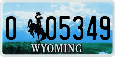 WY license plate 005349