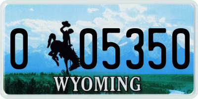WY license plate 005350
