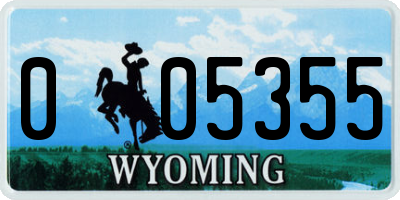 WY license plate 005355
