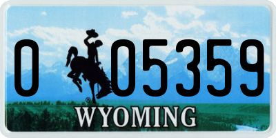 WY license plate 005359