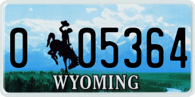 WY license plate 005364