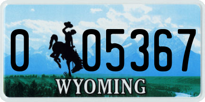 WY license plate 005367