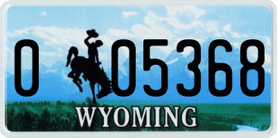 WY license plate 005368