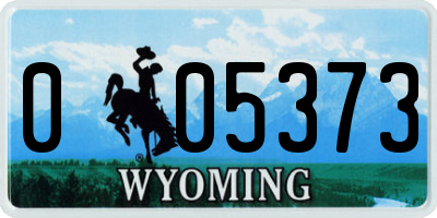 WY license plate 005373