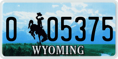WY license plate 005375