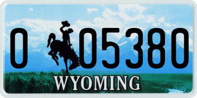 WY license plate 005380