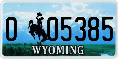 WY license plate 005385