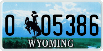 WY license plate 005386