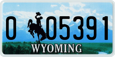 WY license plate 005391