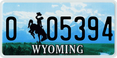 WY license plate 005394