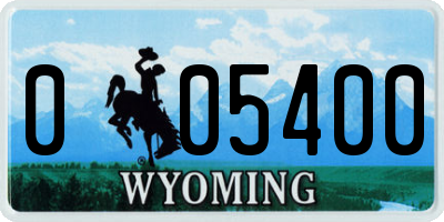 WY license plate 005400