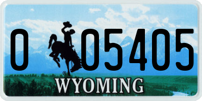 WY license plate 005405