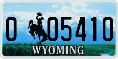 WY license plate 005410