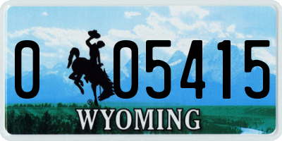 WY license plate 005415