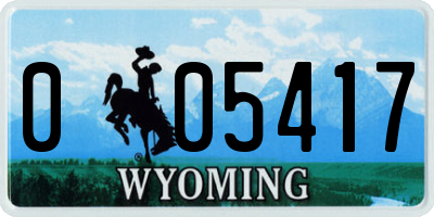 WY license plate 005417