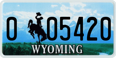 WY license plate 005420