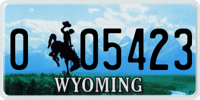 WY license plate 005423