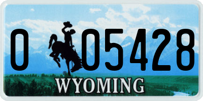 WY license plate 005428