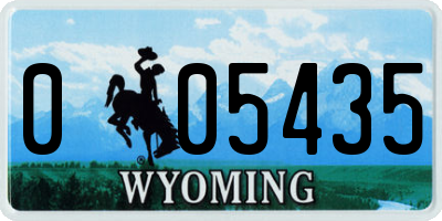 WY license plate 005435