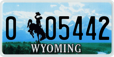 WY license plate 005442