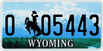 WY license plate 005443