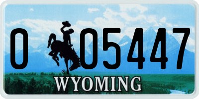 WY license plate 005447