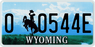 WY license plate 00544E