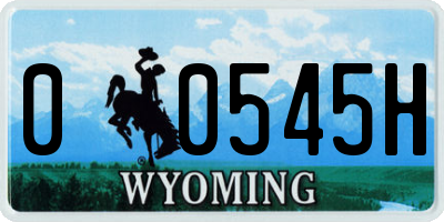 WY license plate 00545H