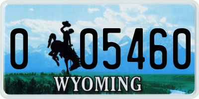 WY license plate 005460