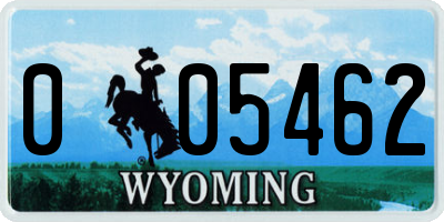 WY license plate 005462