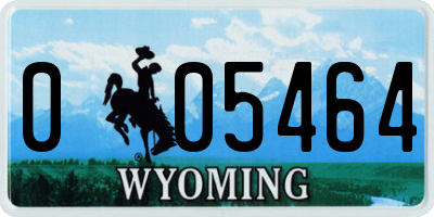 WY license plate 005464