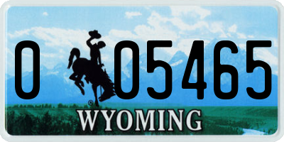 WY license plate 005465