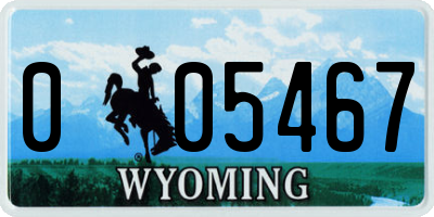 WY license plate 005467