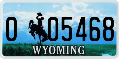 WY license plate 005468