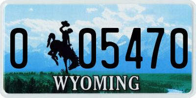 WY license plate 005470