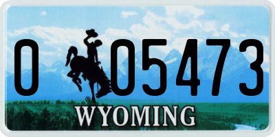 WY license plate 005473