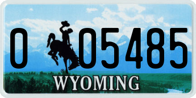 WY license plate 005485