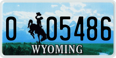 WY license plate 005486