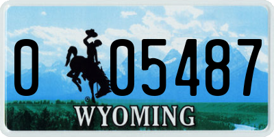 WY license plate 005487