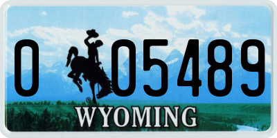 WY license plate 005489